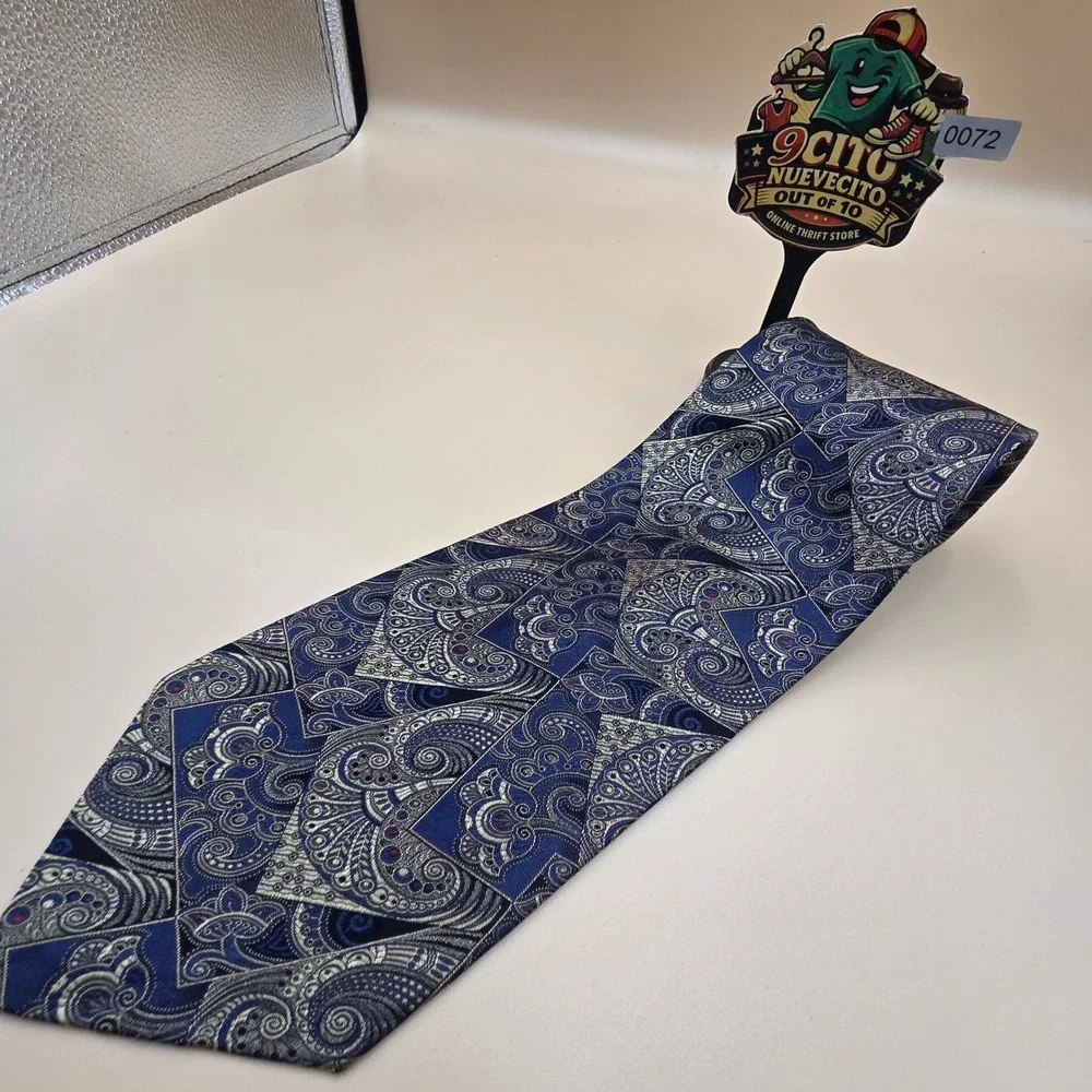 Robert Talbott Best of Class Nordstrom Mens Silk Tie Blue Gold Paisley Geometric